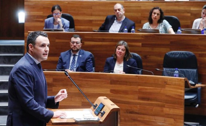 Archivo - El consejero Guillermo Peláez interviene en el Pleno.