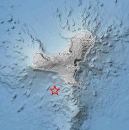 Terremotos localizados al suroeste de El Hierro