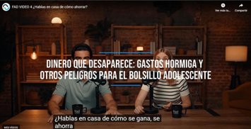Videotutorial de Fad y BBVA sobre la educación financiera para jóvenes.