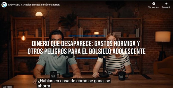 Videotutorial de Fad y BBVA sobre la educación financiera para jóvenes.