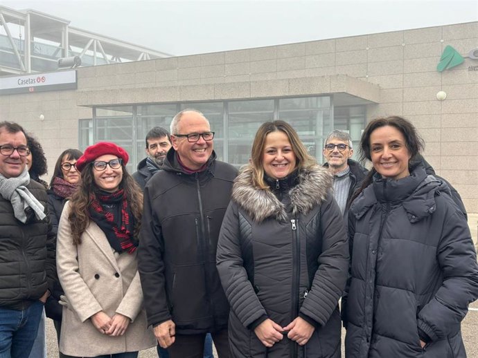 Izquierda Unida, Zaragoza en Común y el Ministerio de Transportes han visitado esta mañana la estación de Casetas.