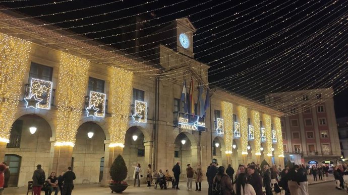 Luces de Navidad en Avilés.