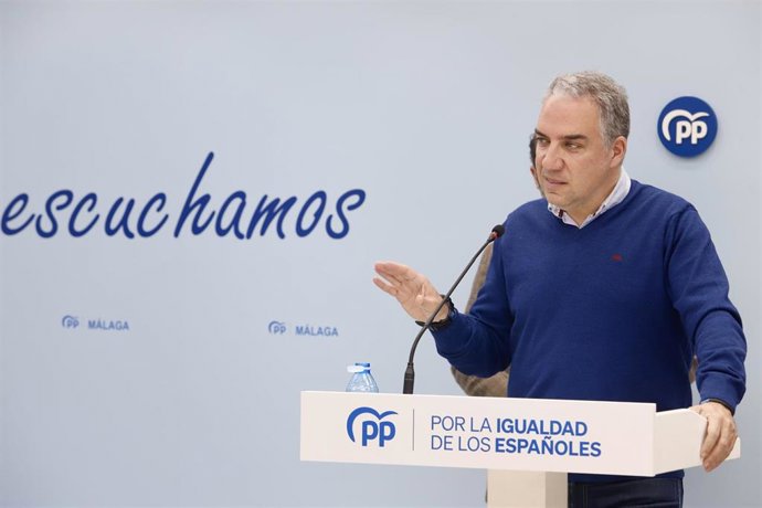 Archivo - El vicesecretario de Coordinación Autonómica, Local y Análisis Electoral del PP y diputado nacional por Málaga, Elías Bendodo, en una imagen de archivo.