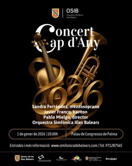 Cartel del Concierto de Año Nuevo de la Orquestra Simfònica de Balears.