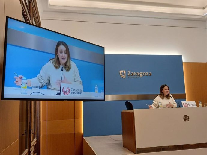 La portavoz del grupo municipal de Zaragoza en Común (ZeC) en el Ayuntamiento de Zaragoza, Elena Tomás