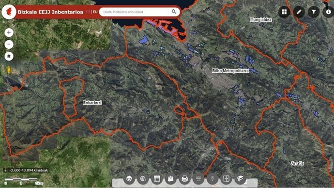 Inventario on line de la Diputación de Bizkaia sobre suelos disponibles