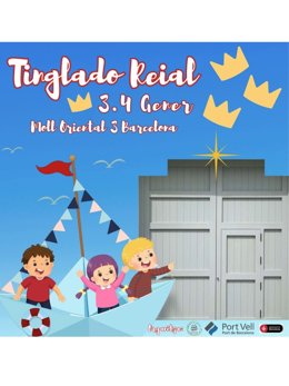 Cartel con las actividades del Puerto de Barcelona.