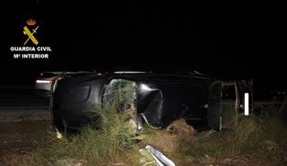 Vehículo volcado en la N-442 cuyo conductor cuadruplicaba la tasa de alcoholemia.