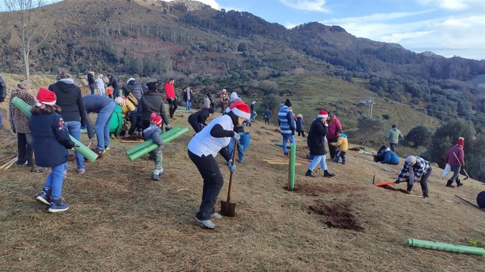 Voluntarios plantan árboles en el Parque de Cabárceno