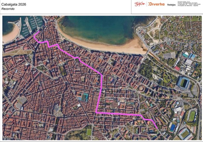 Recorrido Cabalgata de Reyes de Gijón 2025