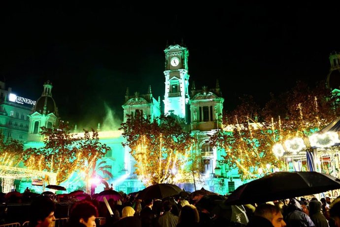 Nochevieja en la Plaza del Ayuntamiento de València