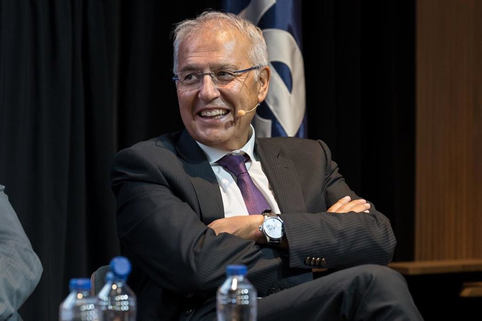 Archivo - El nuevo director de Indra Espacio, Miguel Ángel Panduro, interviene durante  el foro  'A los 40 años de la adhesión: cómo España quiere que Europa sea' organizado por la Fundación Carlos Amberes, a 15 de octubre de 2025, en Madrid (España).