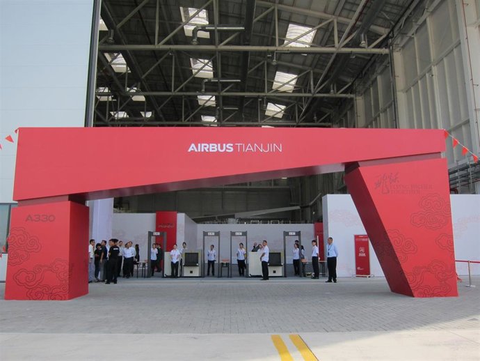 Archivo - Fábrica de Airbus en Tianjin (China).