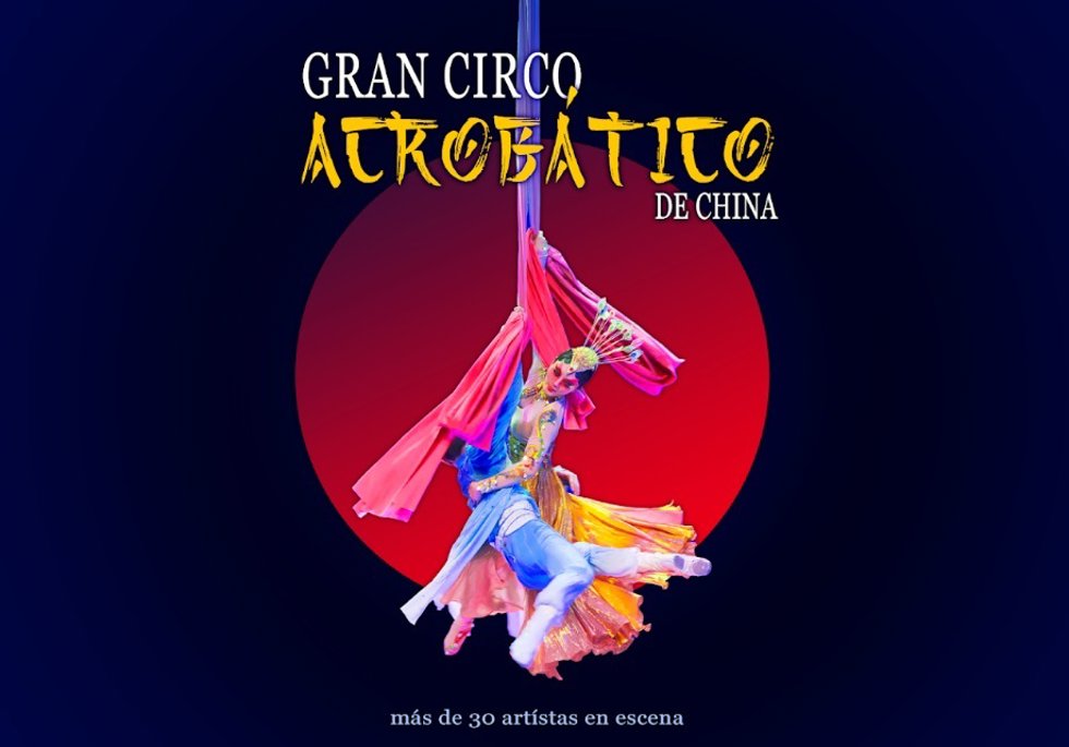 Archivo - Cartel del Gran Circo Acrobático de China.