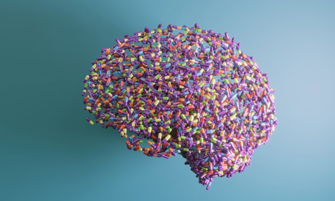 Archivo - Cerebro con píldoras, Alzheimer