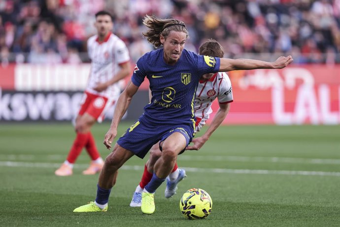 Marcos Llorente of Atletico de Madrid in action during the Spanish league, La Liga EA Sports, football match played between Girona FC and Atletico de Madrid at Montilivi stadium on December 21, 2025 in Girona, Spain.