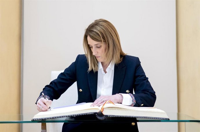 Archivo - La presidenta del Parlamento Europeo, Roberta Metsola.