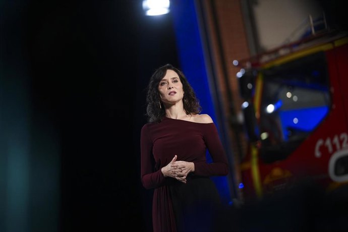 La presidenta de la Comunidad de Madrid, Isabel Díaz Ayuso, en su tradicional discurso de Fin de Año