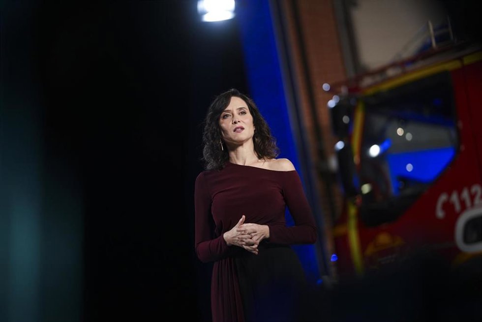 La presidenta de la Comunidad de Madrid, Isabel Díaz Ayuso, en su tradicional discurso de Fin de Año