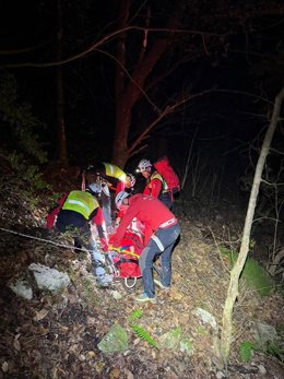 Imagen del hombre de 22 años accidentado en una vía ferrata en Peñarrubia (Cantabria).