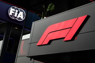 Archivo - F1 & FIA logo during the 2023 Formula 1 MSC Cruises Belgian Grand Prix, 12th round of the 2023 Formula One World Championship from July 28 to 30, 2023 on the Circuit de Spa-Francorchamps, in Stavelot, Belgium - Photo Florent Gooden / DPPI