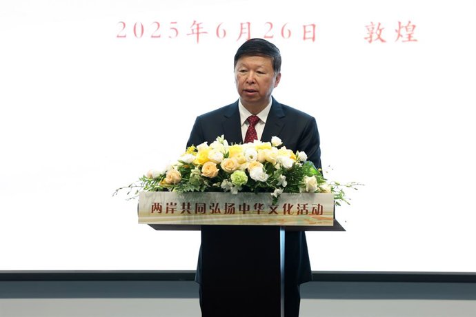 Archivo - DUNHUANG, 26 de junho de 2025 -- Song Tao, chefe do Escritório de Trabalho de Taiwan do Comitê Central do Partido Comunista da China e do Escritório de Assuntos de Taiwan do Conselho de Estado, discursa em um evento em Dunhuang, província de Gan