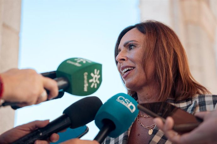 Archivo - La consejera de Fomento, Articulación del Territorio y Vivienda de la Junta de Andalucía, Rocío Díaz, en una atención a medios.