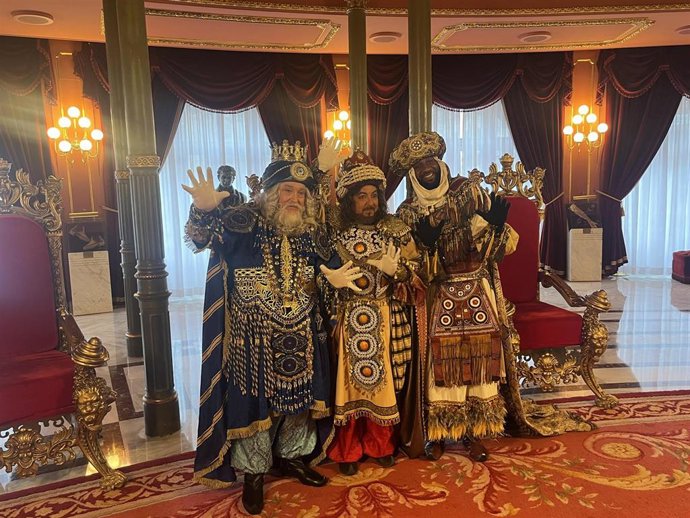 Los Reyes Magos en el Teatro Arriaga, donde han explicado su agenda del lunes
