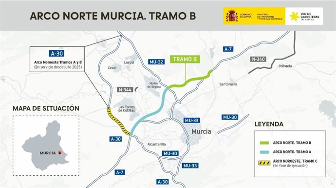 Archivo - Arco Norte Murcia. Tramo B
