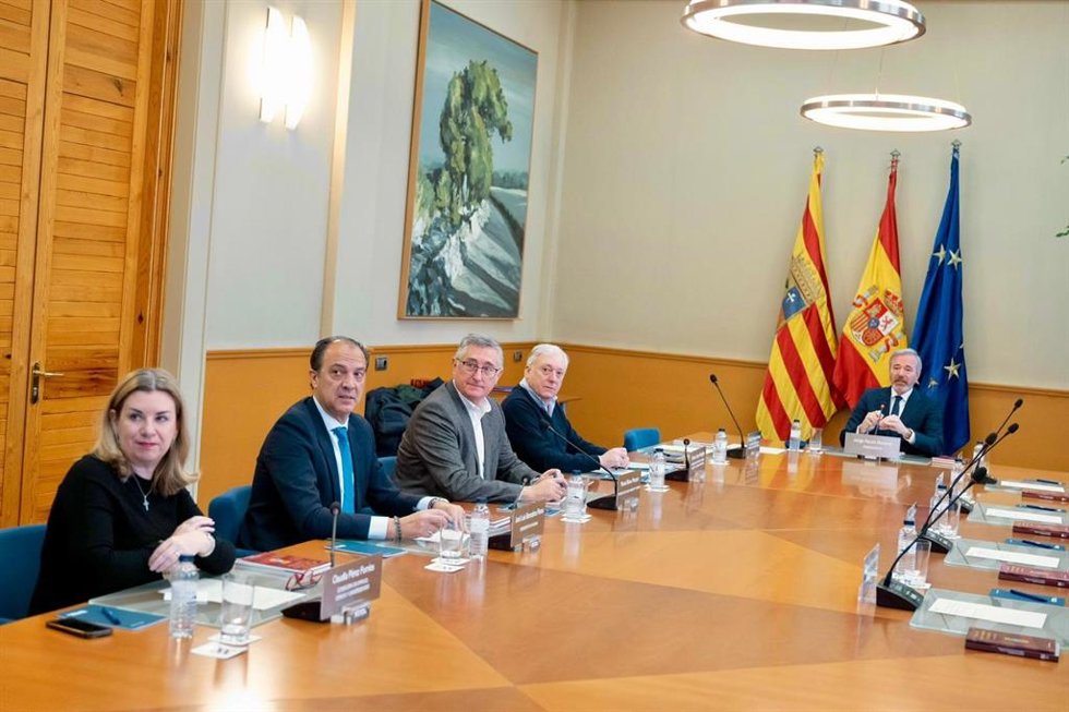 Reunión telemática del Consejo de Gobierno de Aragón.