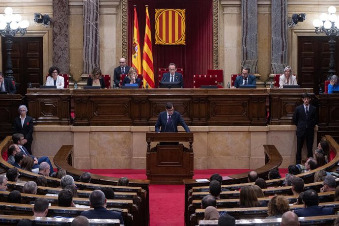 Archivo - Arxivo - Debat de Política General (DPG) en el Parlament  el 8 d'octubre de 2024 marcat pels debats sobre la regulació dels lloguers de temporada.