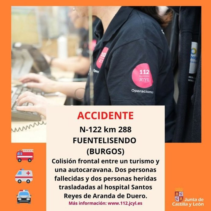 Gráfico elaborado por el 112 con datos del accicdente mortal en la N-122