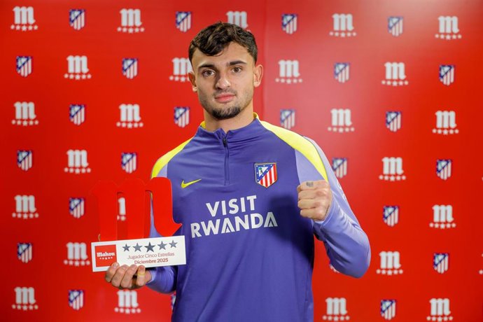 El jugador del Atlético de Madrid Marc Pubil, elegido 'Jugador Cinco Estrellas de diciembre'.