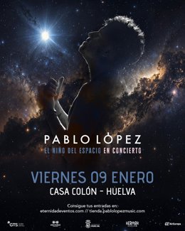 Cartel del concierto de Pablo López en Huelva.