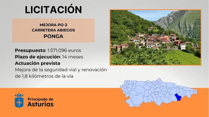 Licitación obras mejora carretera Ponga.