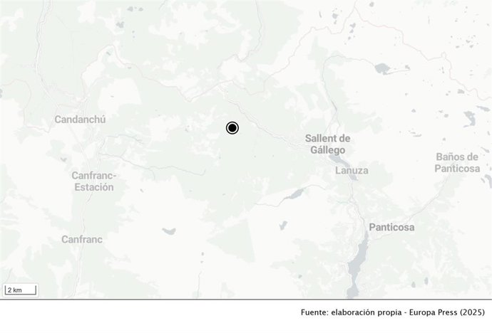 Lugar aproximado de la caída del alud.