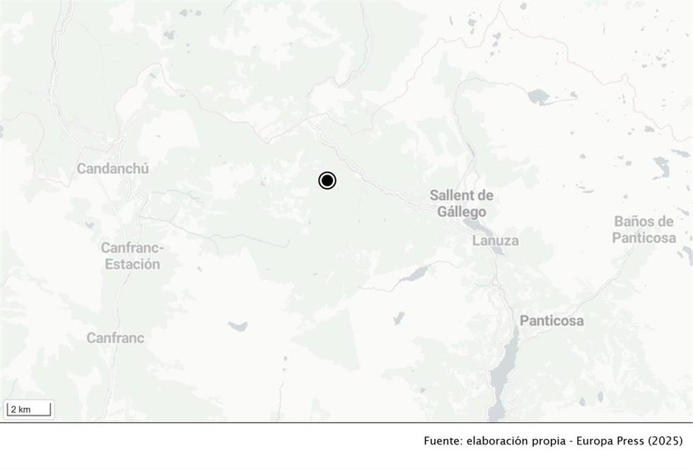 Lugar aproximado de la caída del alud.