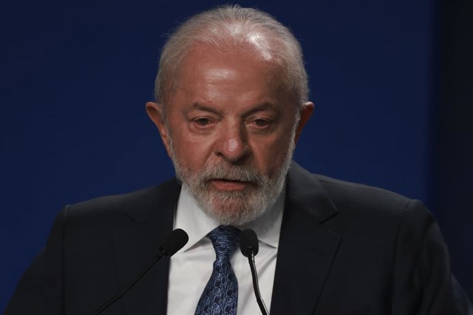 December 12, 2025, Sao Paulo, Sao Paulo, Brasil: Osasco (SP), 12/12/2025 Ãâ" Media/Television/SBT News Ãâ" The President of Brazil, Luiz Inacio Lula da Silva, during the official launch of SBT News in Sao Paulo, during an event marking the new phase