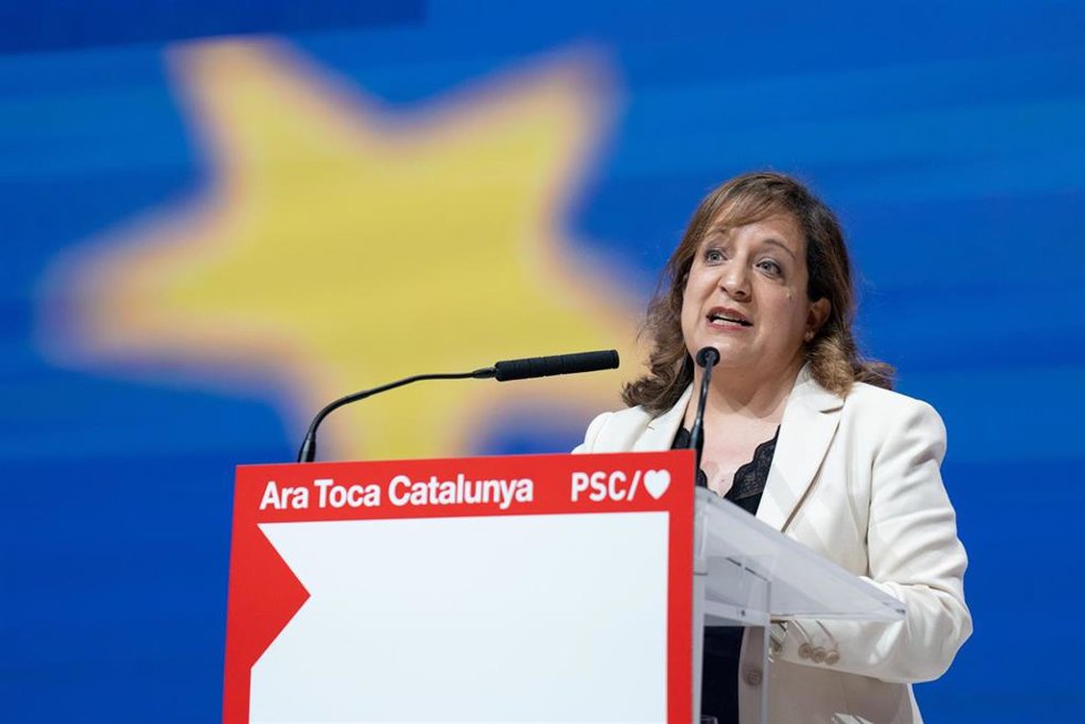 Archivo - La presidenta de grupo de los Socialistas y Demócratas (S&D) en el Parlamento Europeo, Iratxe García, en el 15 Congreso del PSC