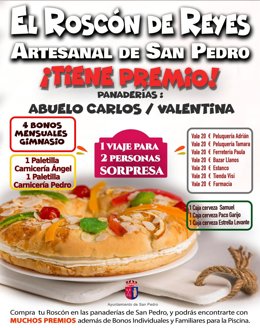 Cartel del roscón de Reyes del Ayuntamiento de San Pedro.