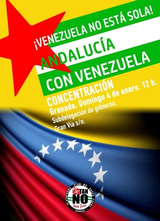 Cartel de manifestación sobre Venezuela convocada por Podemos Granada.