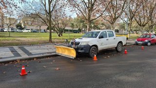 Cuñas quitanieves preparadas en la ciudad de Huesca.