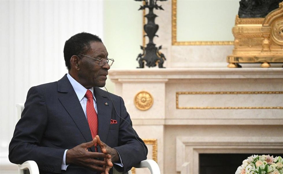 Archivo - El presidente de Guinea Ecuatorial, Teodoro Obiang Nguema, durante una reunión con su homólogo de Rusia, Vladimir Putin, en el marco de un viaje oficial a Moscú en septiembre de 2024 (archivo)