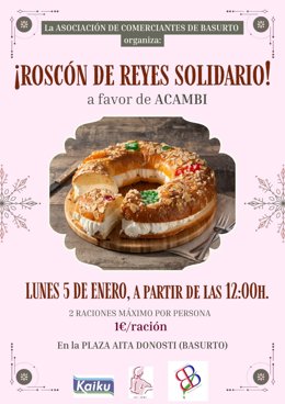 Cartel del Roscón de Reyes Solidario en Bilbao