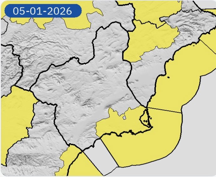 Mapa de avisos de la Agencia Estatal de Meteorología (Aemet)