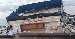 Imagen de desperfectos ocasionados por la borrasca Francis en su paso por Matalascañas (Huelva).