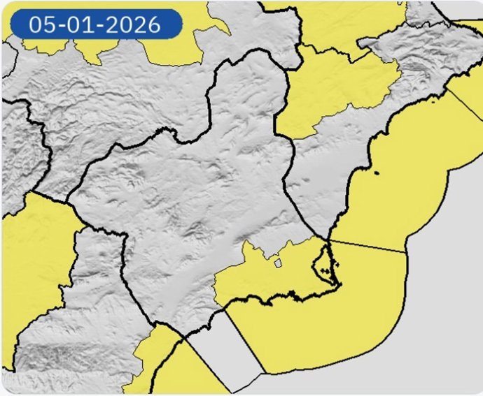 Mapa de avisos de la Agencia Estatal de Meteorología (Aemet)
