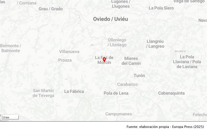 La Foz de Morcín, lugar del accidente