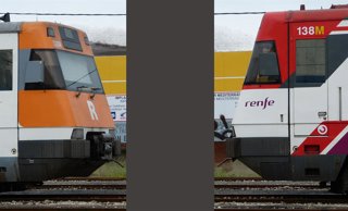 Archivo - Arxiu - Trens de Rodalies amb la pintura de la Generalitat i la de Renfe