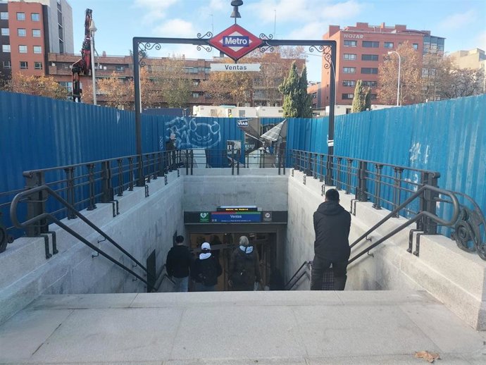 Obras en la estación de Ventas, en Línea 2 de Metro
